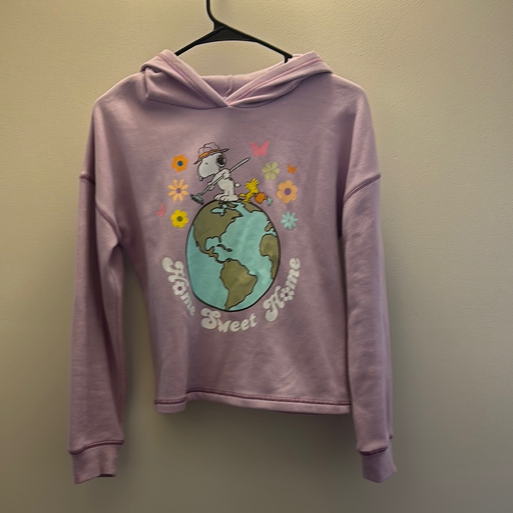 Girls Peanuts Snoopy Purple Graphic Hoodie XL